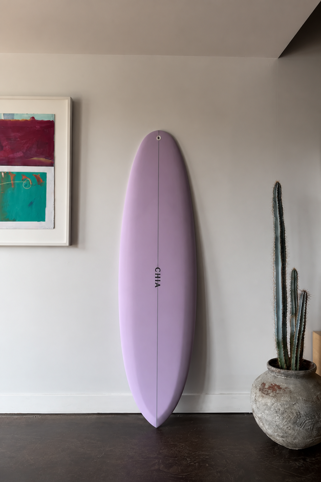 Lavender Chia egg surfboard